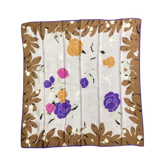 Beautiful Oscar de la Renta Silk Square Scarf Multicolor